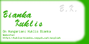 bianka kuklis business card